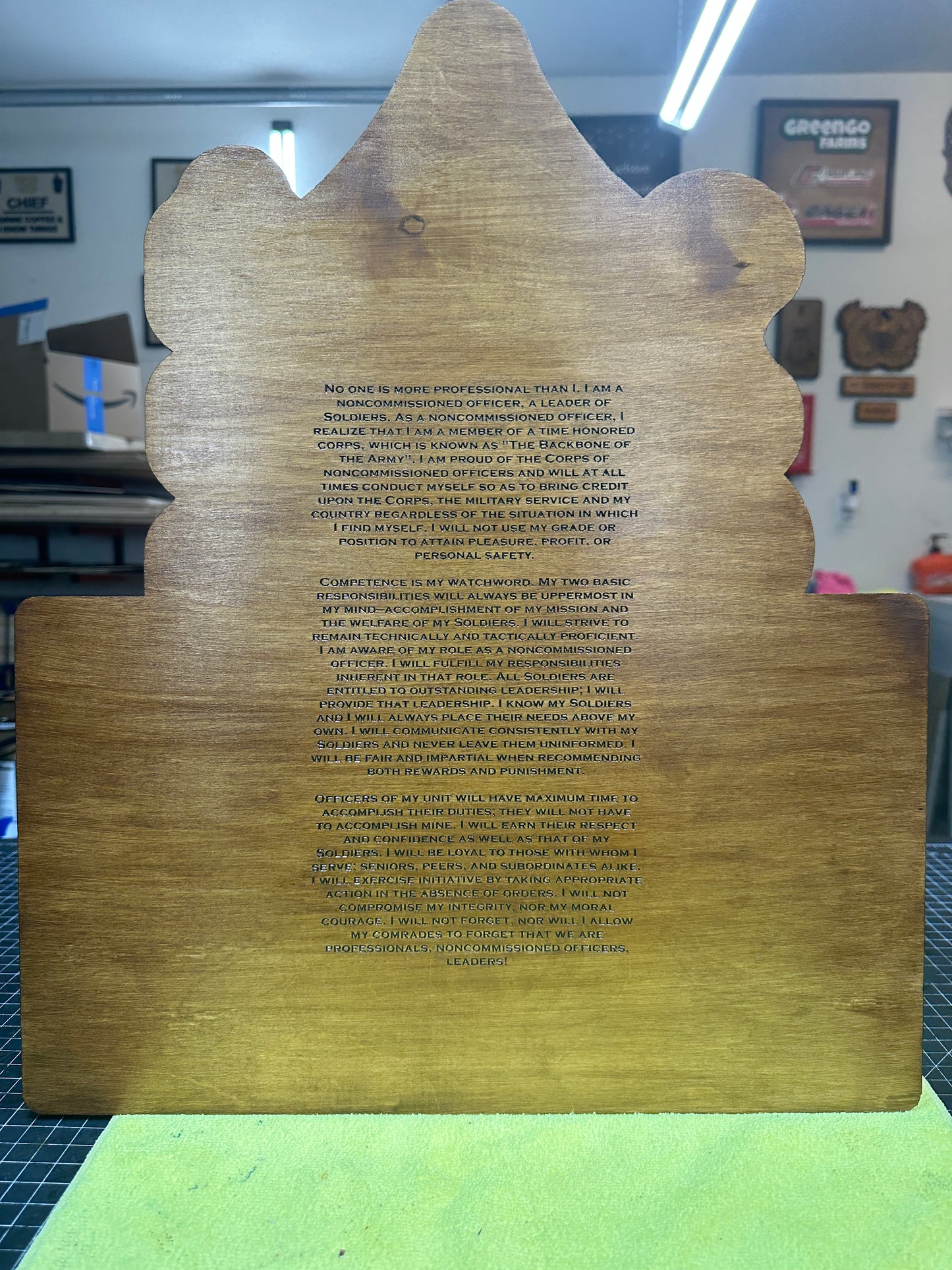 Retirement Plaque with Wooden Flag & Ranks