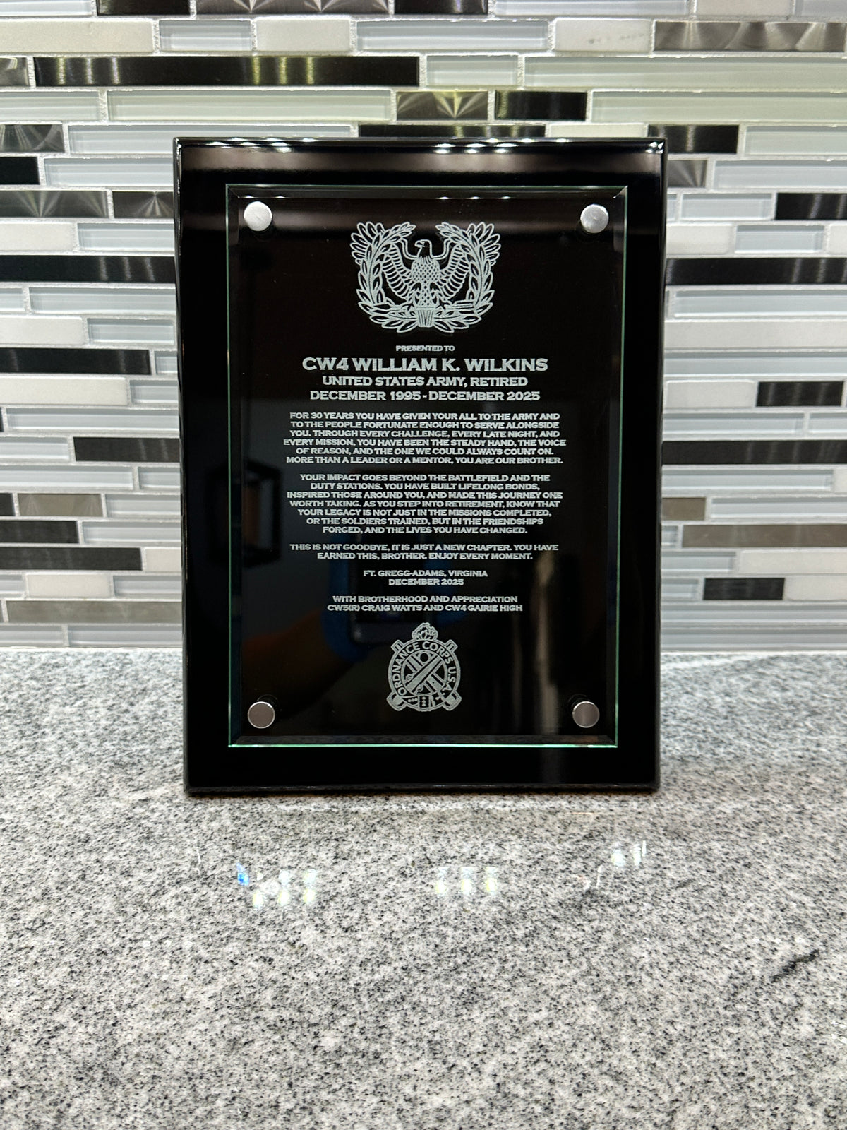 Floating Glass Plaque