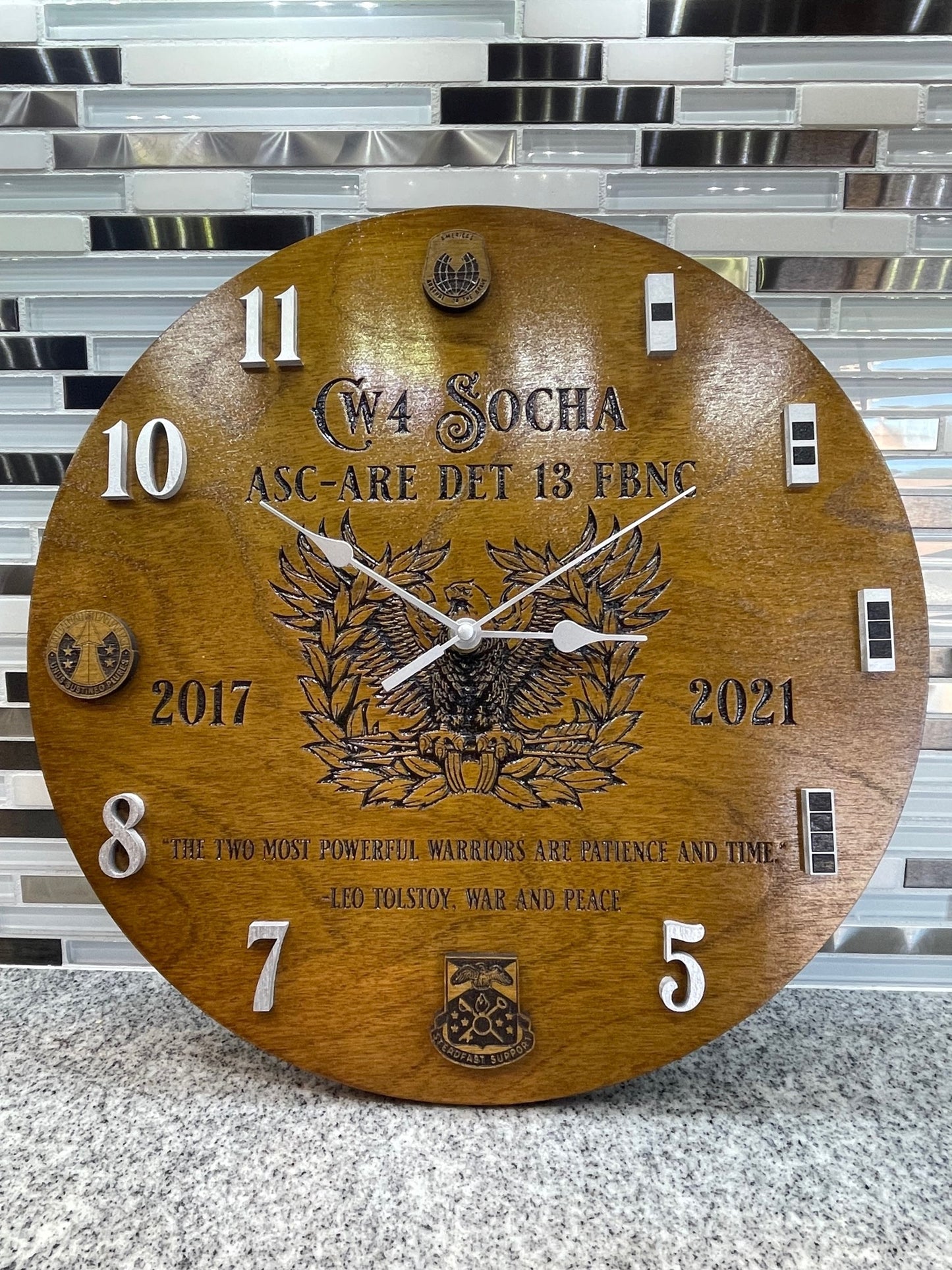 Wooden Laser-Engraved Clock