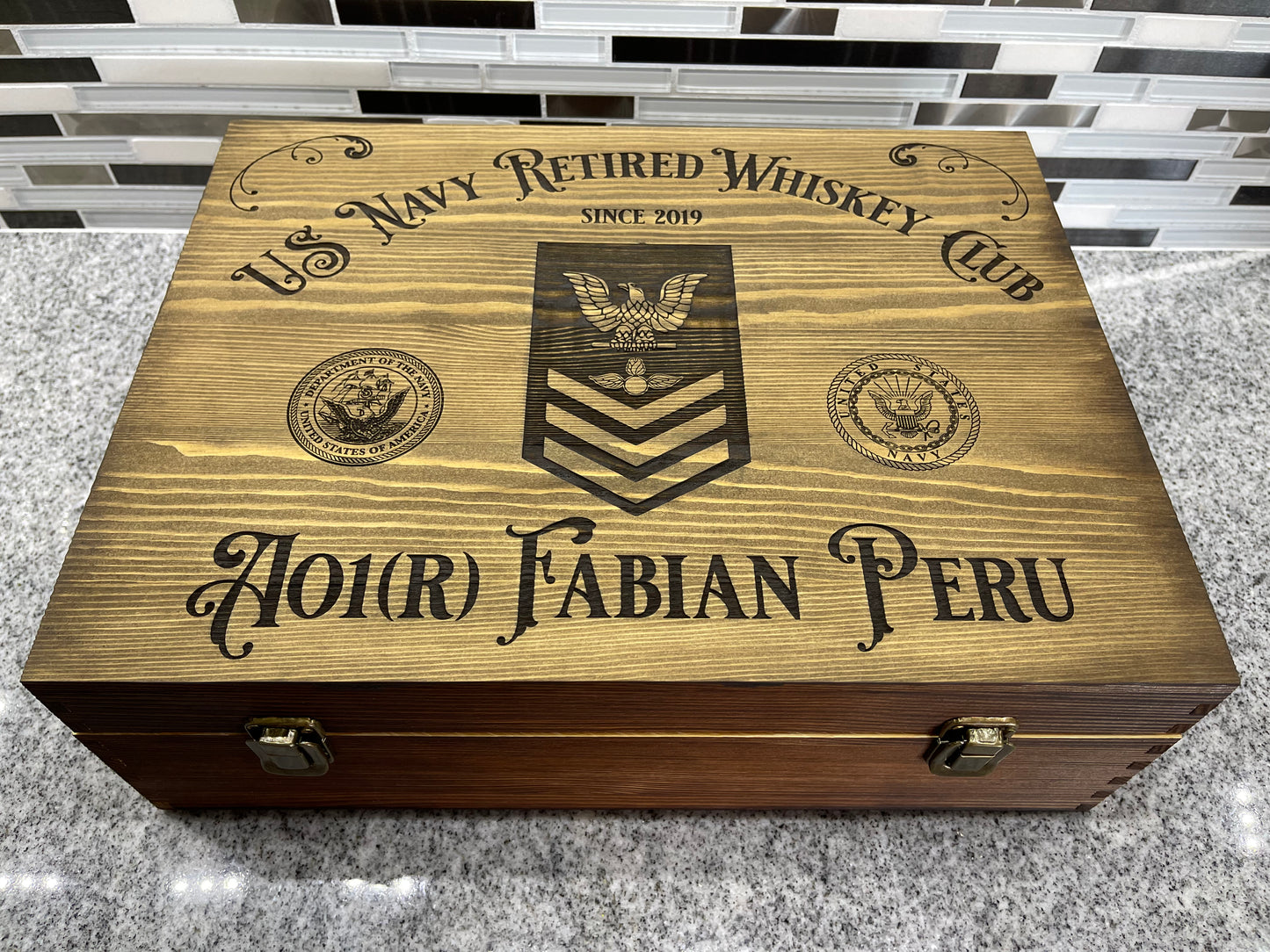 Custom Laser-Engraved Whiskey Box