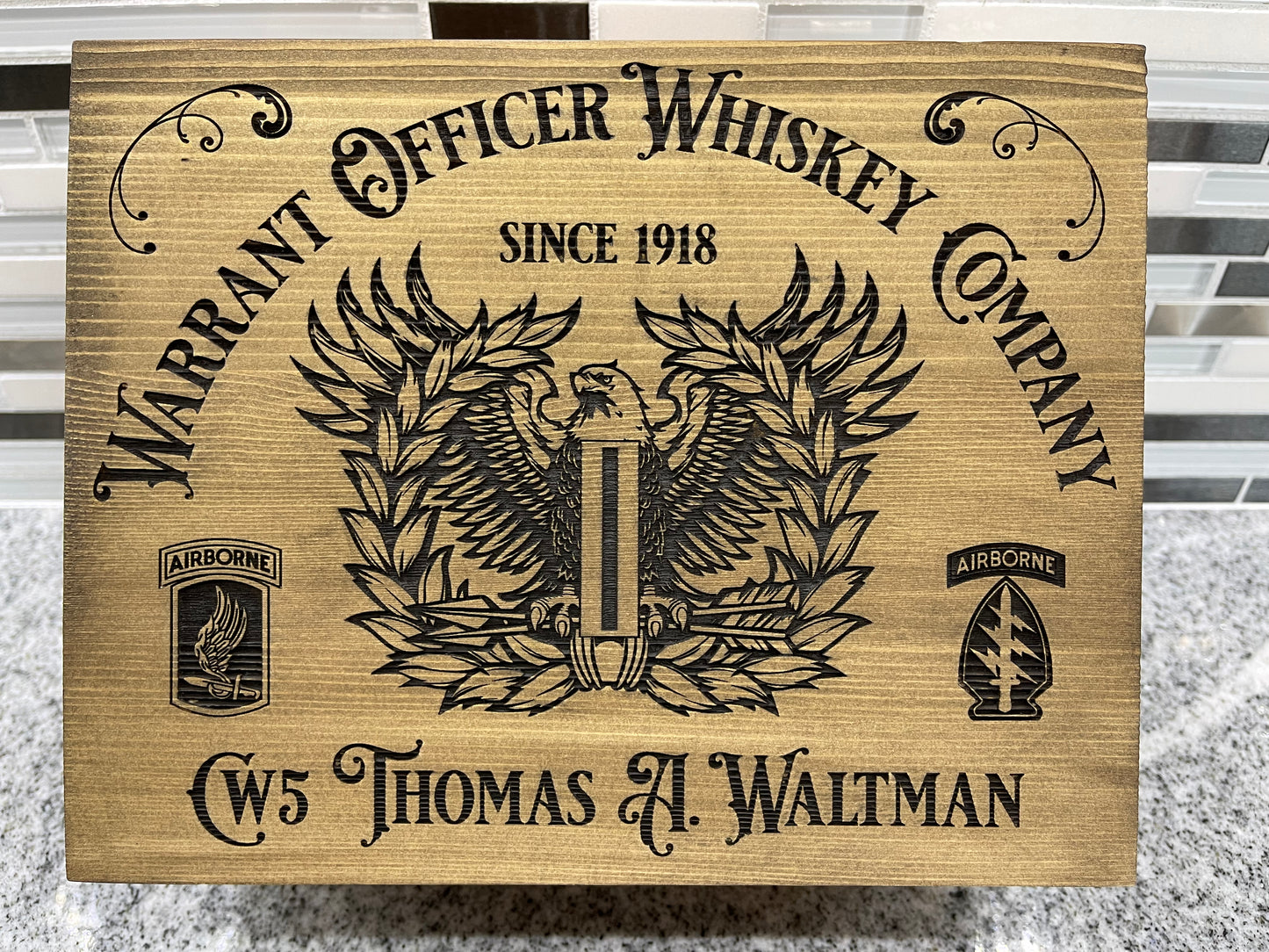 Custom Laser-Engraved Whiskey Box