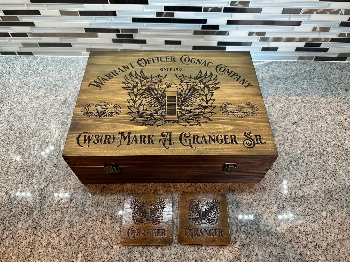 Custom Laser-Engraved Whiskey Box