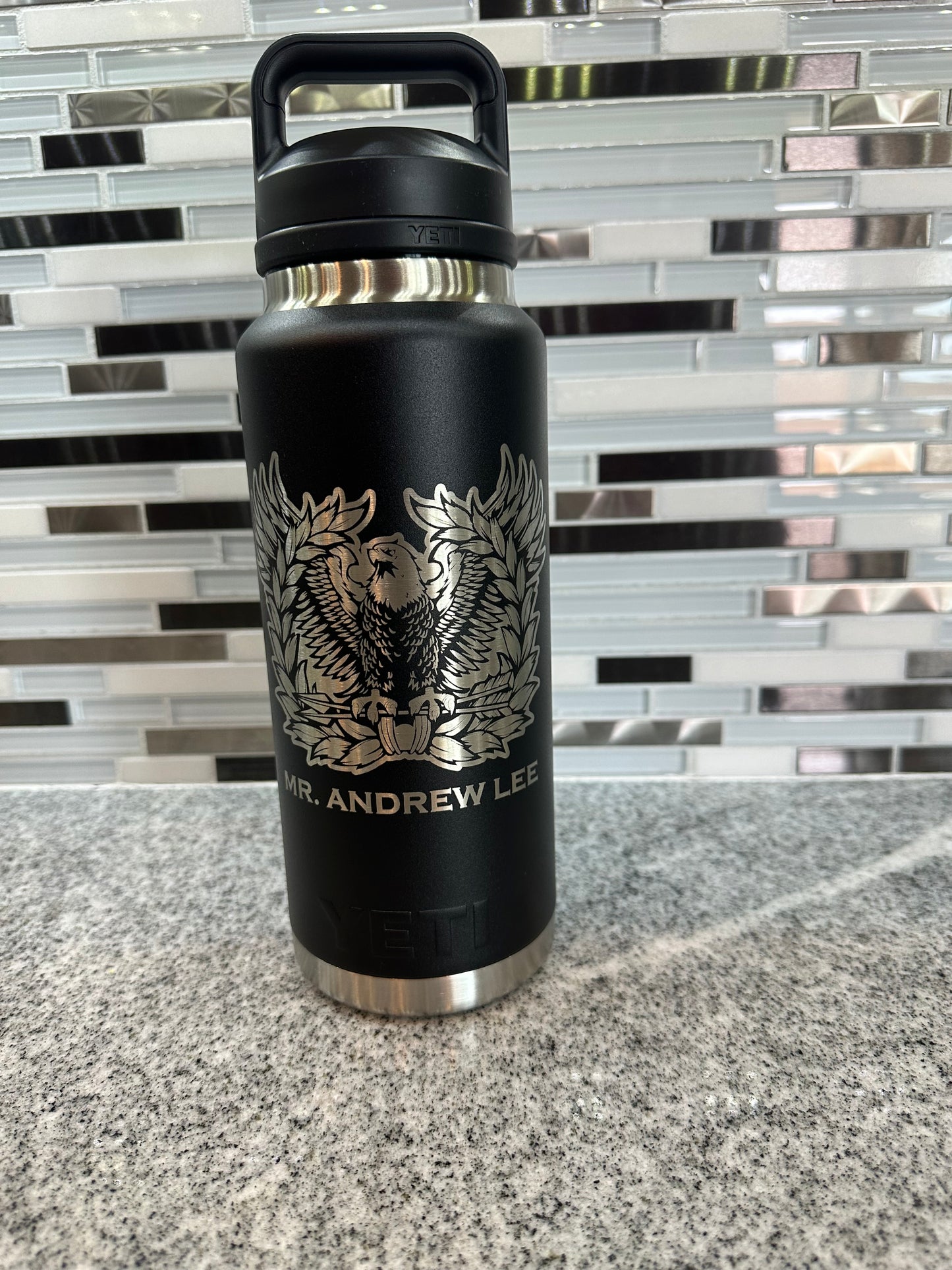 Laser-Engraved 36 oz. Yeti Water Bottle