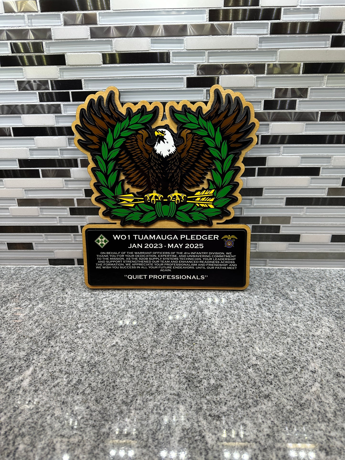 Full Color Eagle Rising Plaque