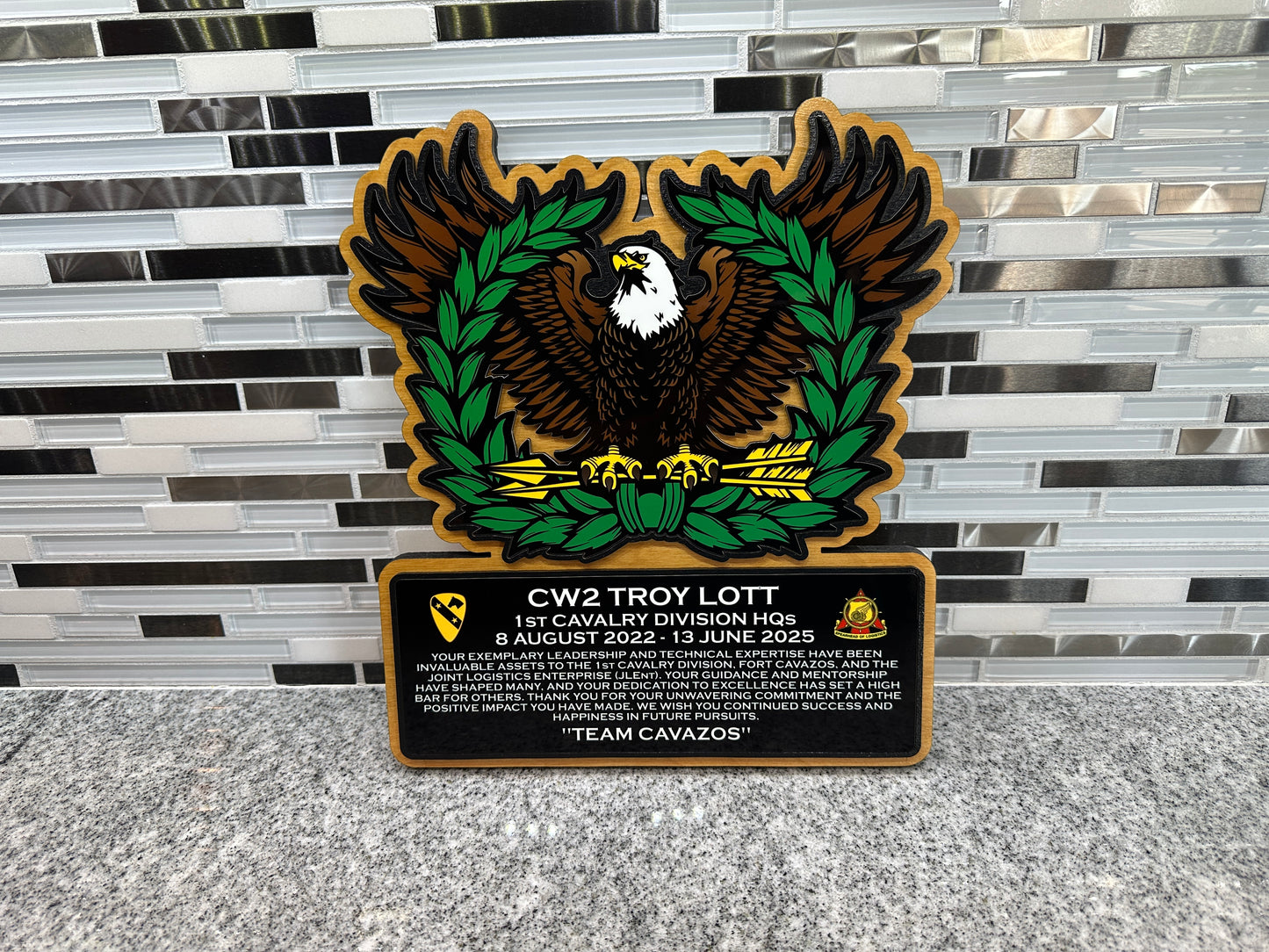 Full Color Eagle Rising Plaque