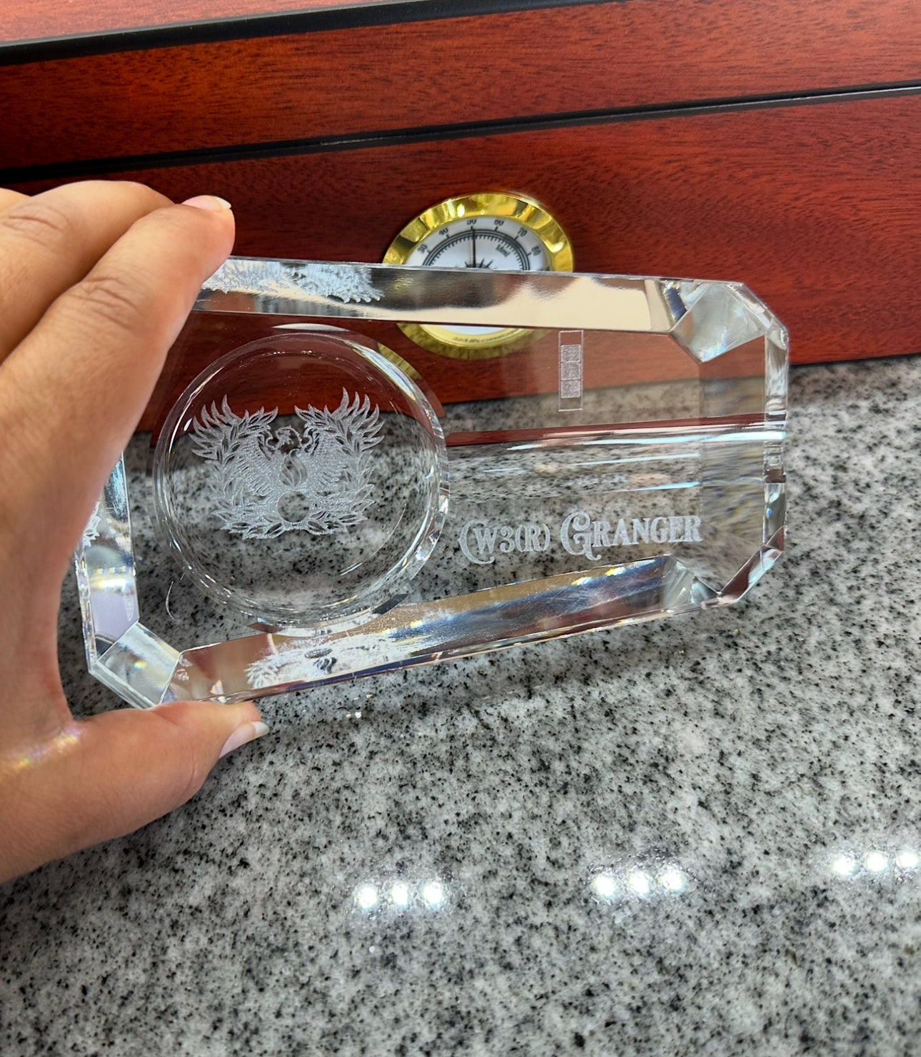 Cigar Ashtray, Crystal Glass Cigarette Holder