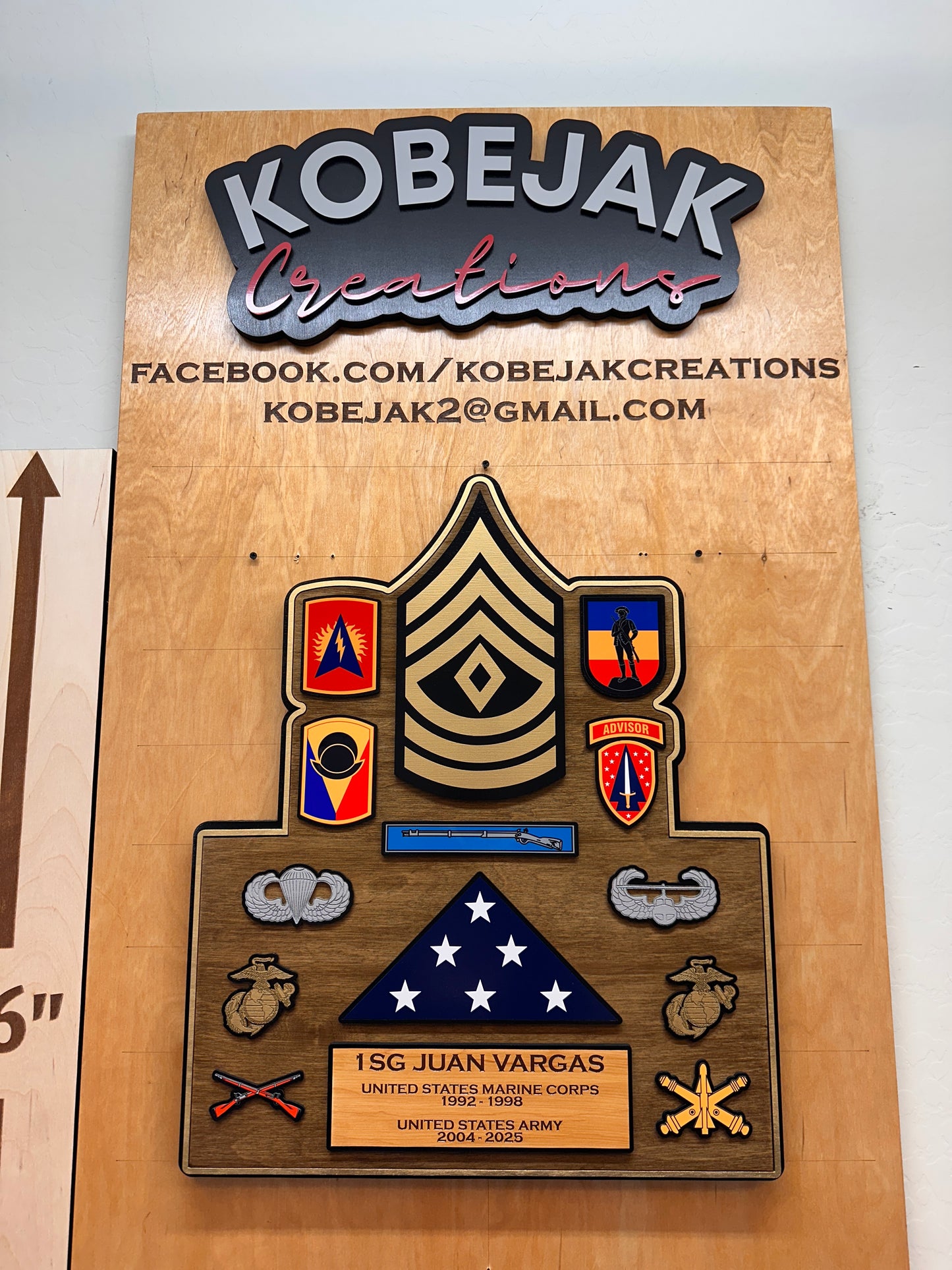Retirement Plaque with Flag & Ranks