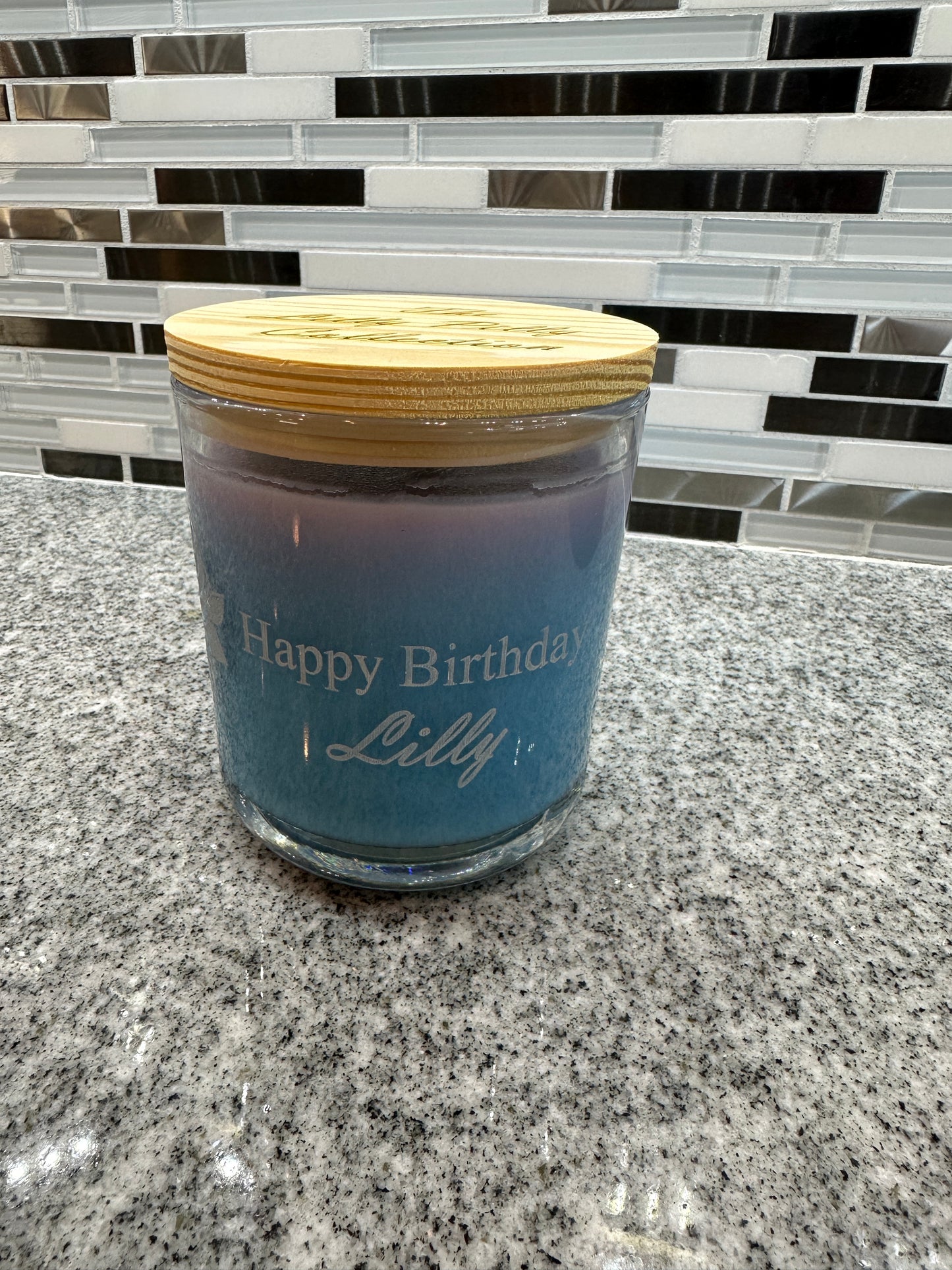 Personalized Laser-Engraved Candle with Wood Lid