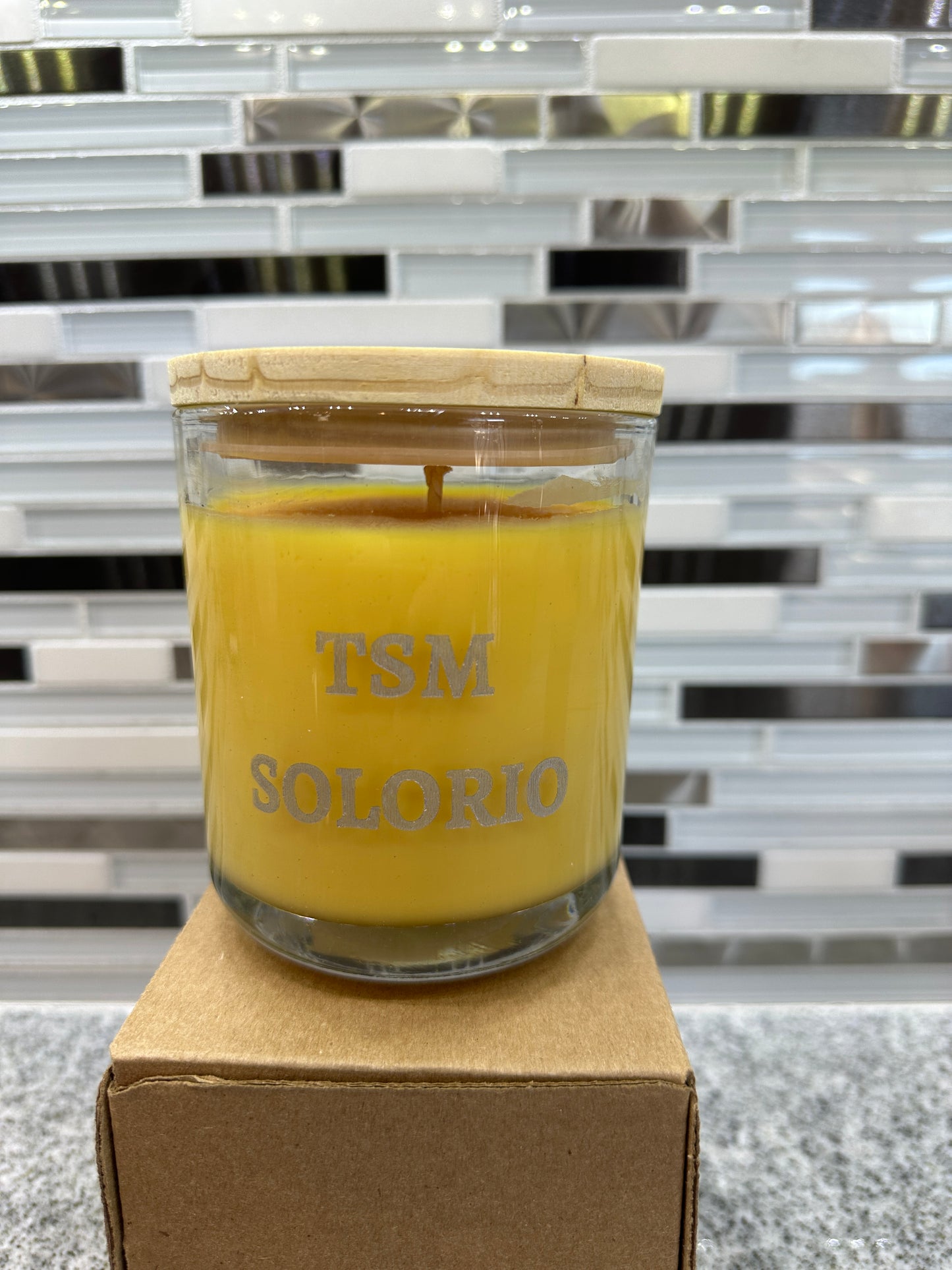 Personalized Laser-Engraved Candle with Wood Lid