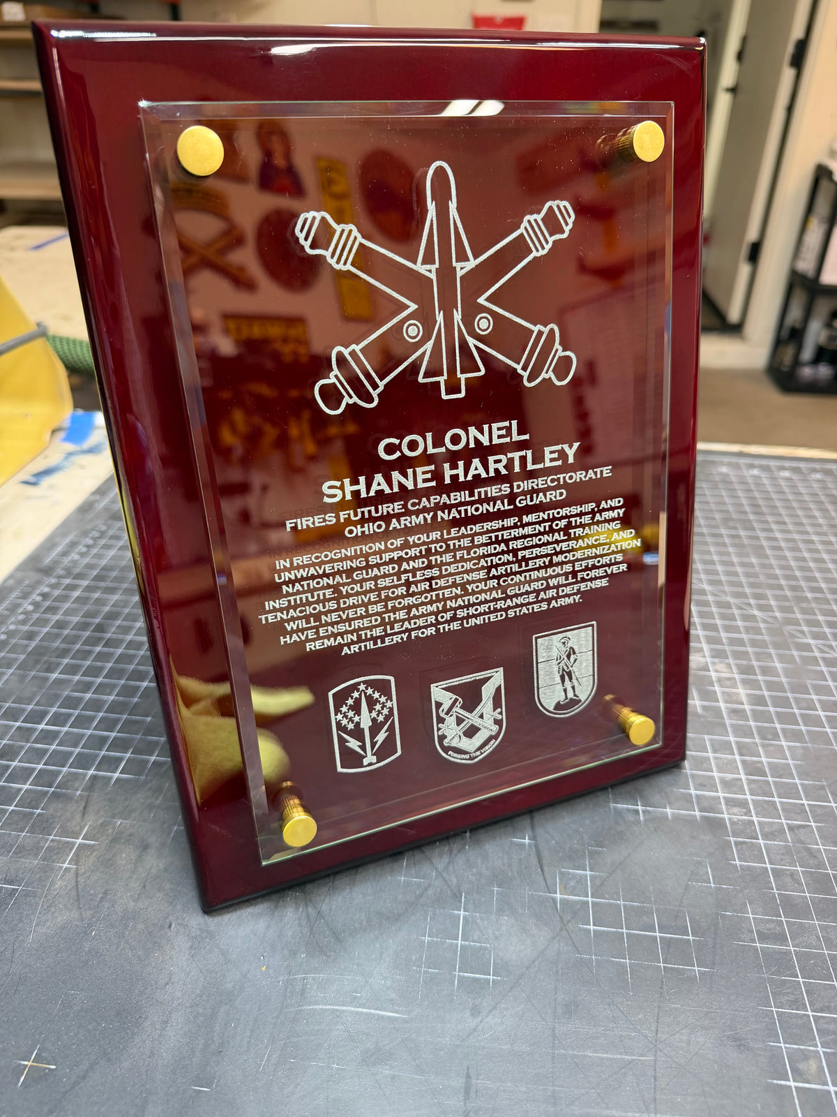 Floating Glass Plaque