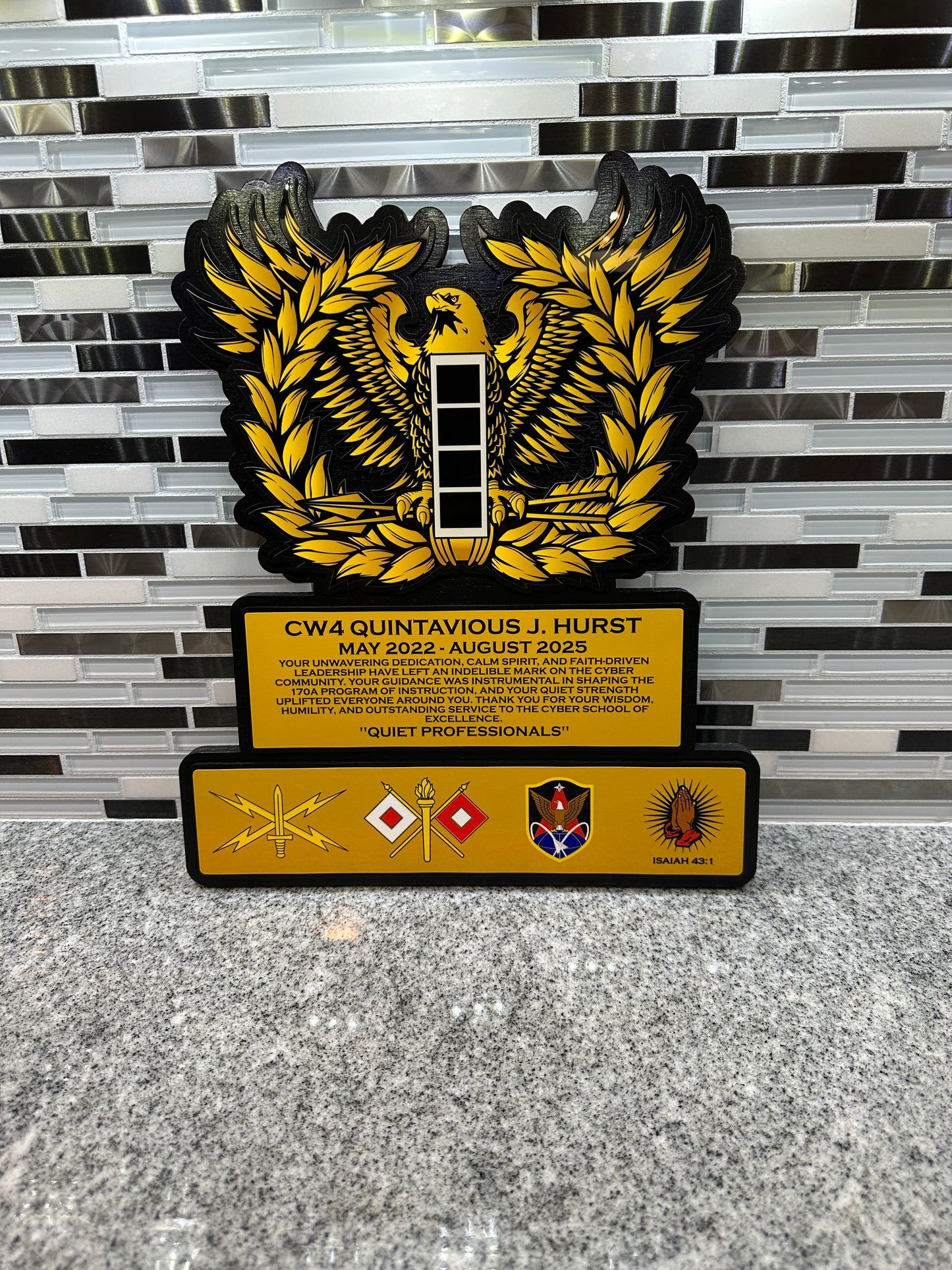 Full Color Eagle Rising Plaque