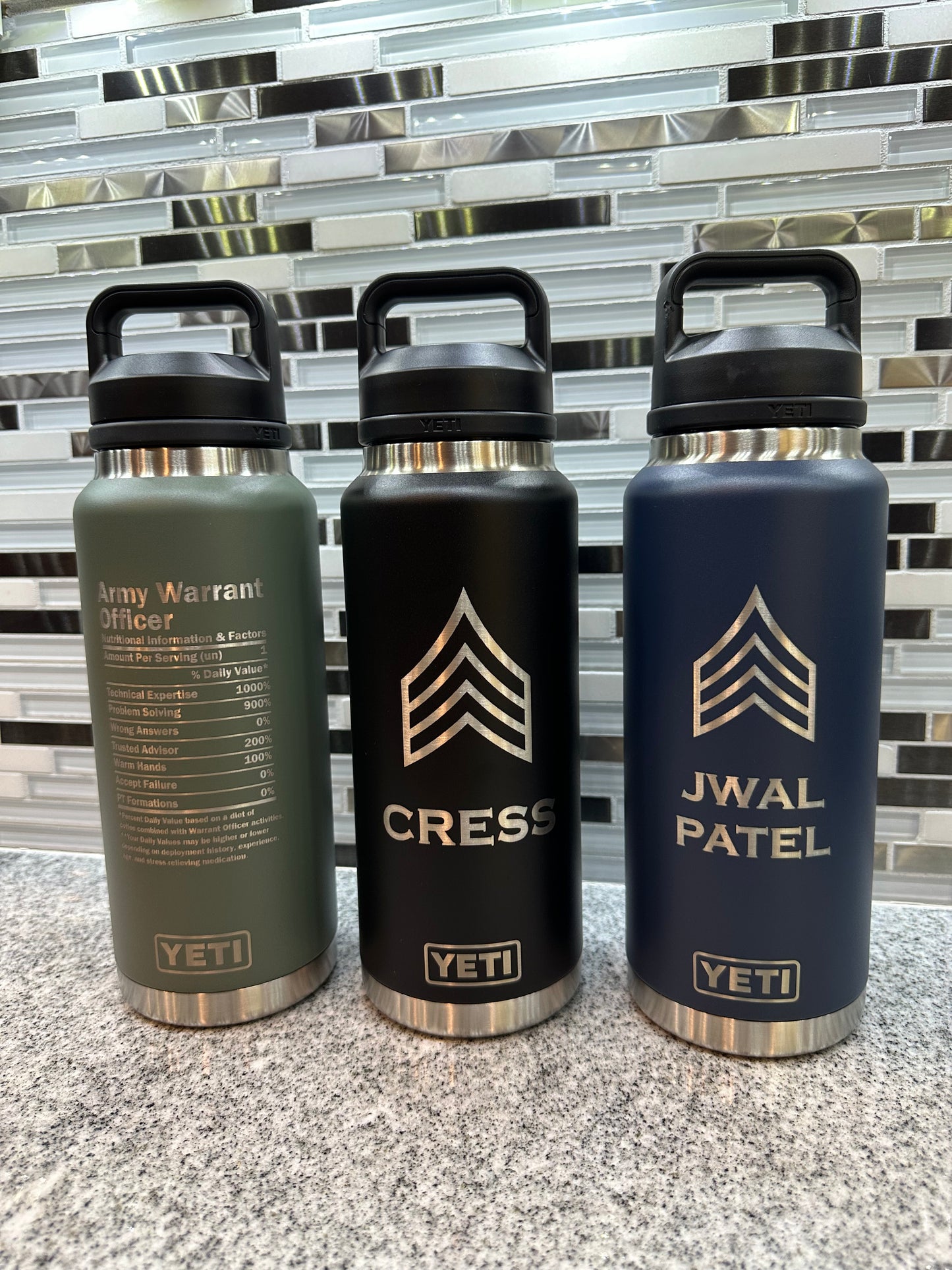 Laser-Engraved 36 oz. Yeti Water Bottle