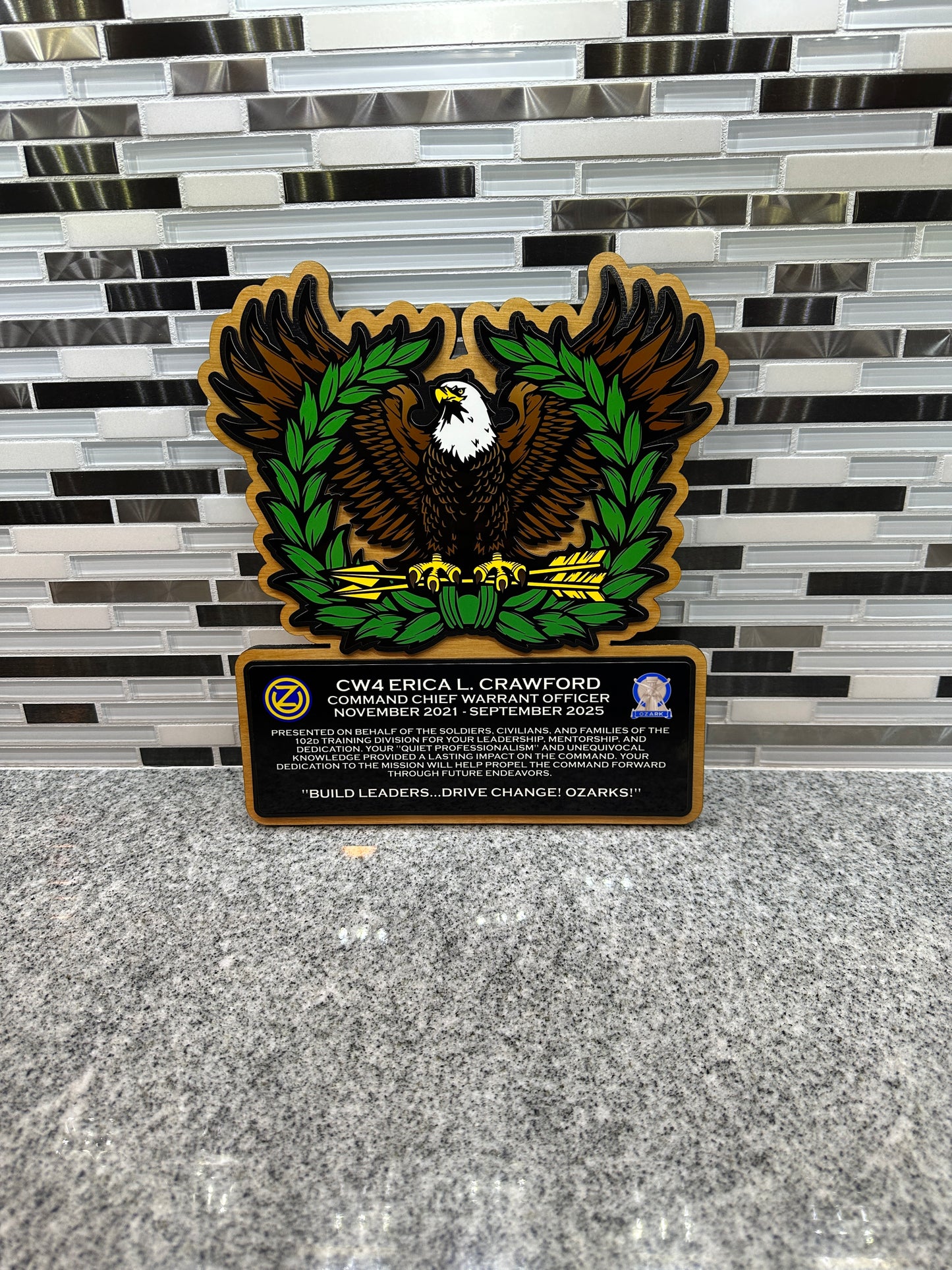 Full Color Eagle Rising Plaque