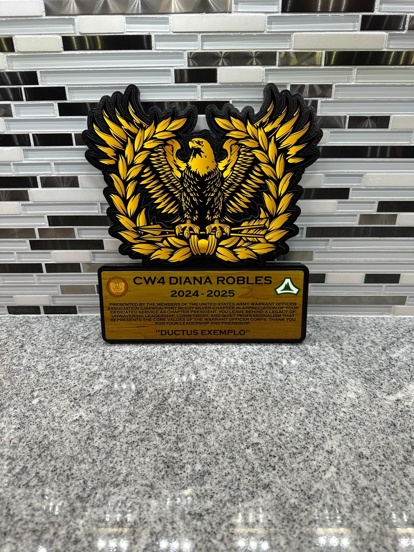 Full Color Eagle Rising Plaque