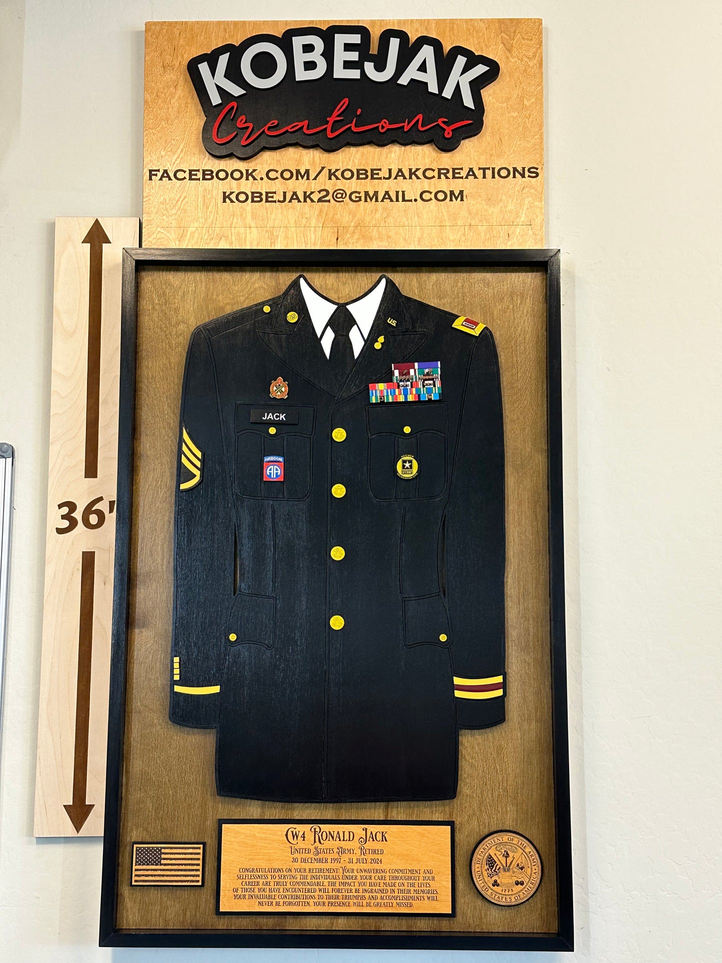 Service Uniform Retirement Plaque