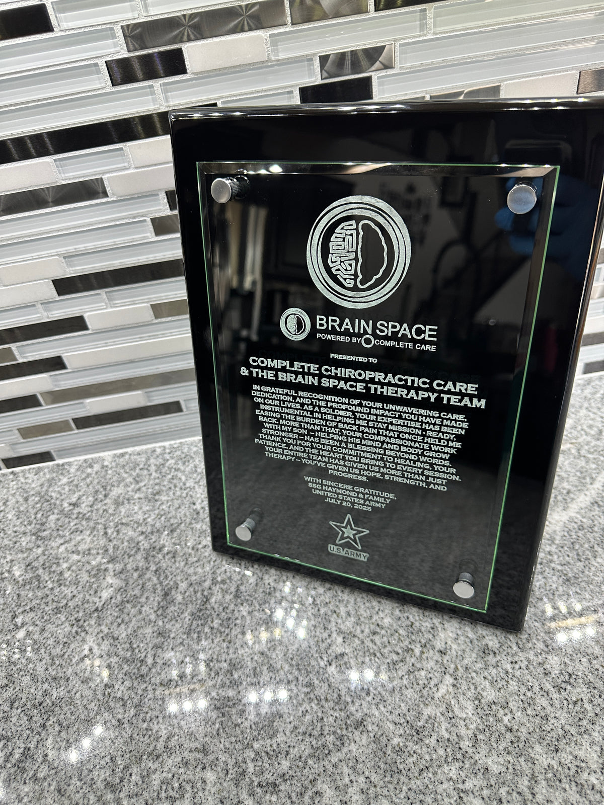 Floating Glass Plaque