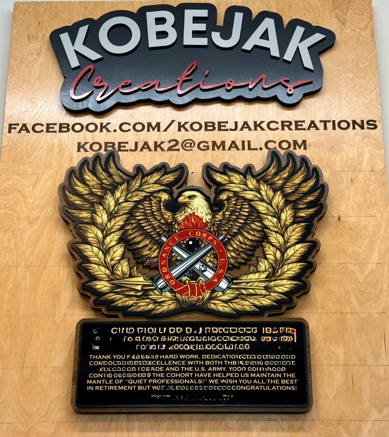 Full Color Eagle Rising Plaque