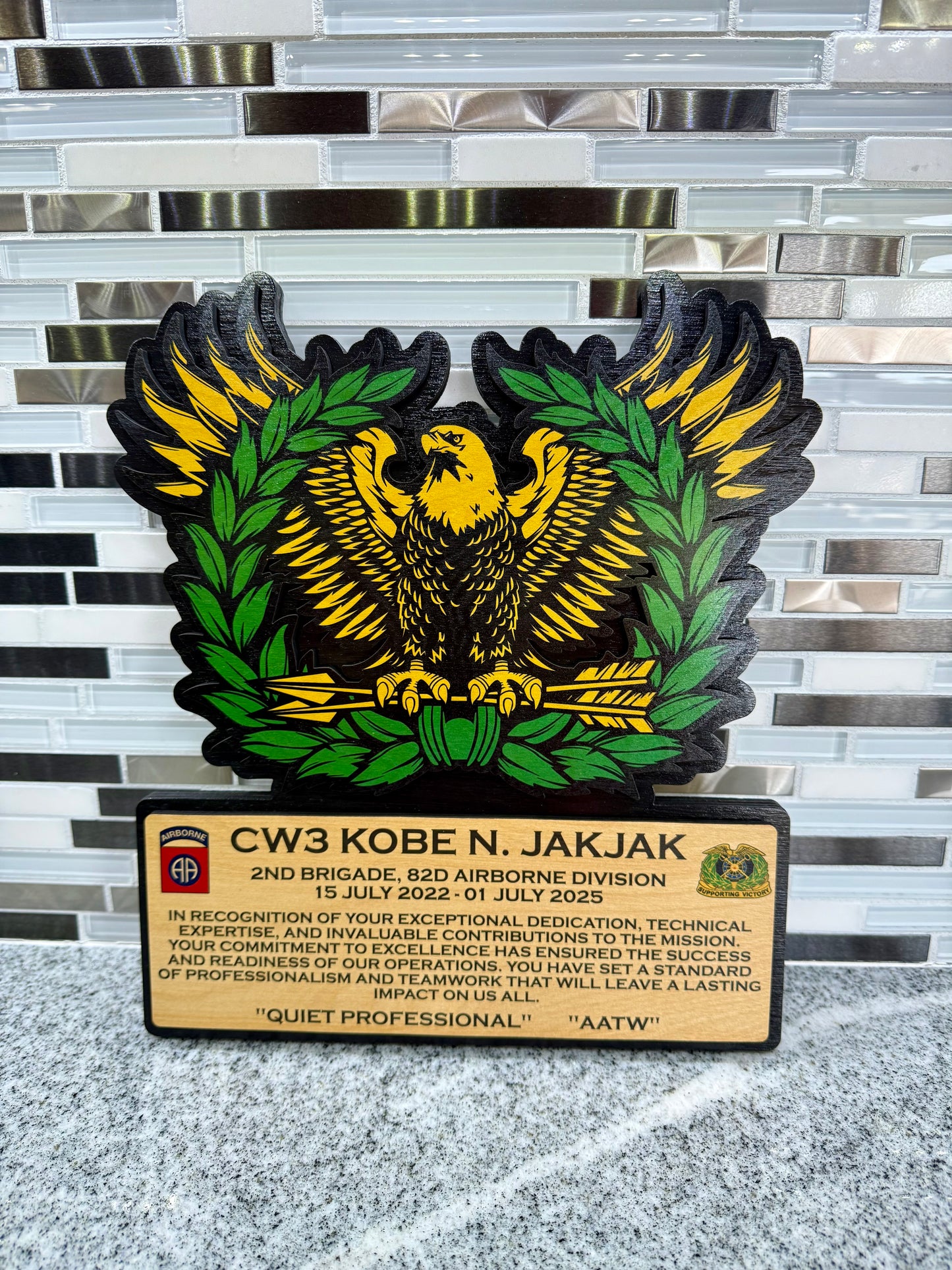 Full Color Eagle Rising Plaque