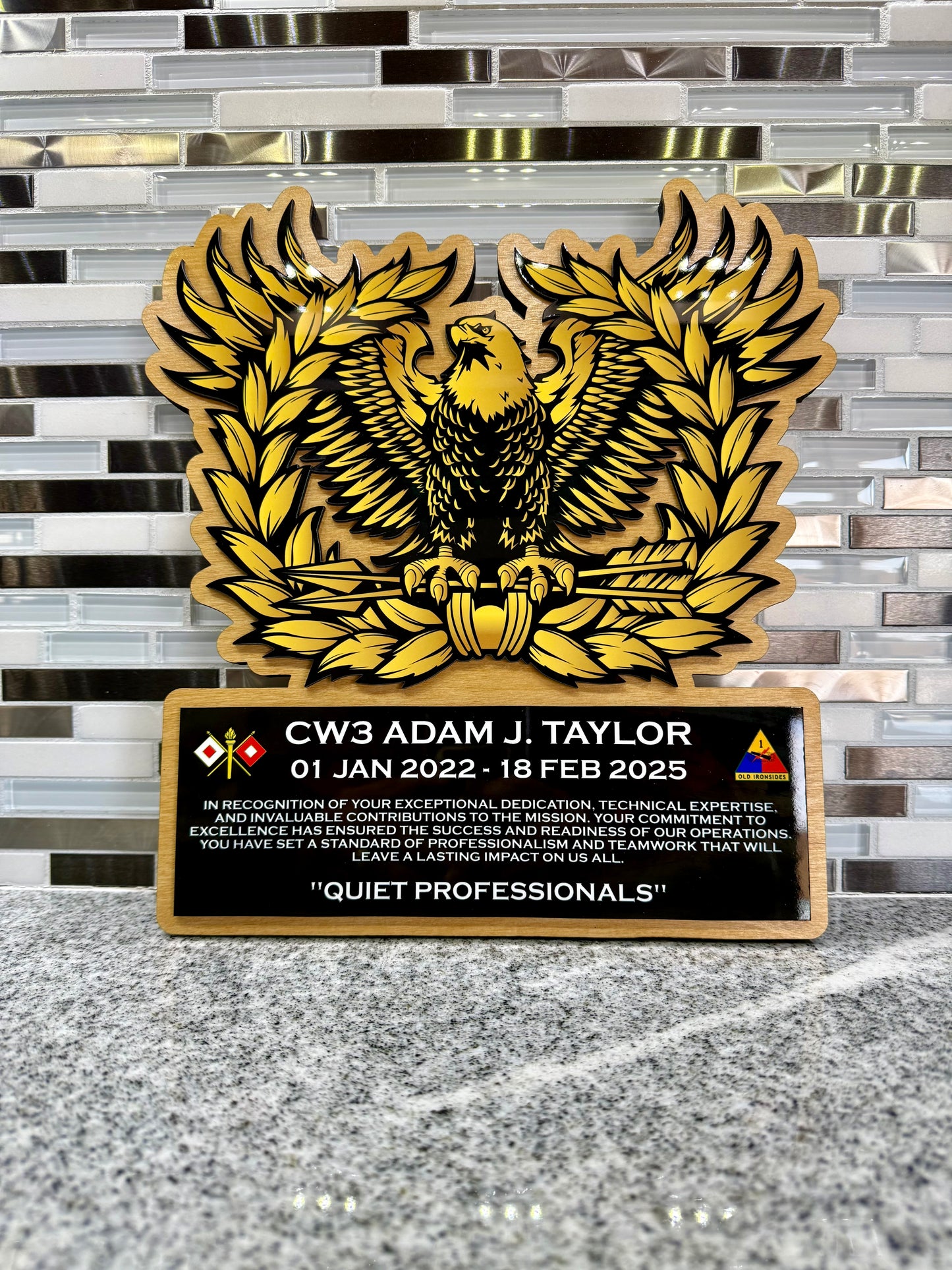 Full Color Eagle Rising Plaque