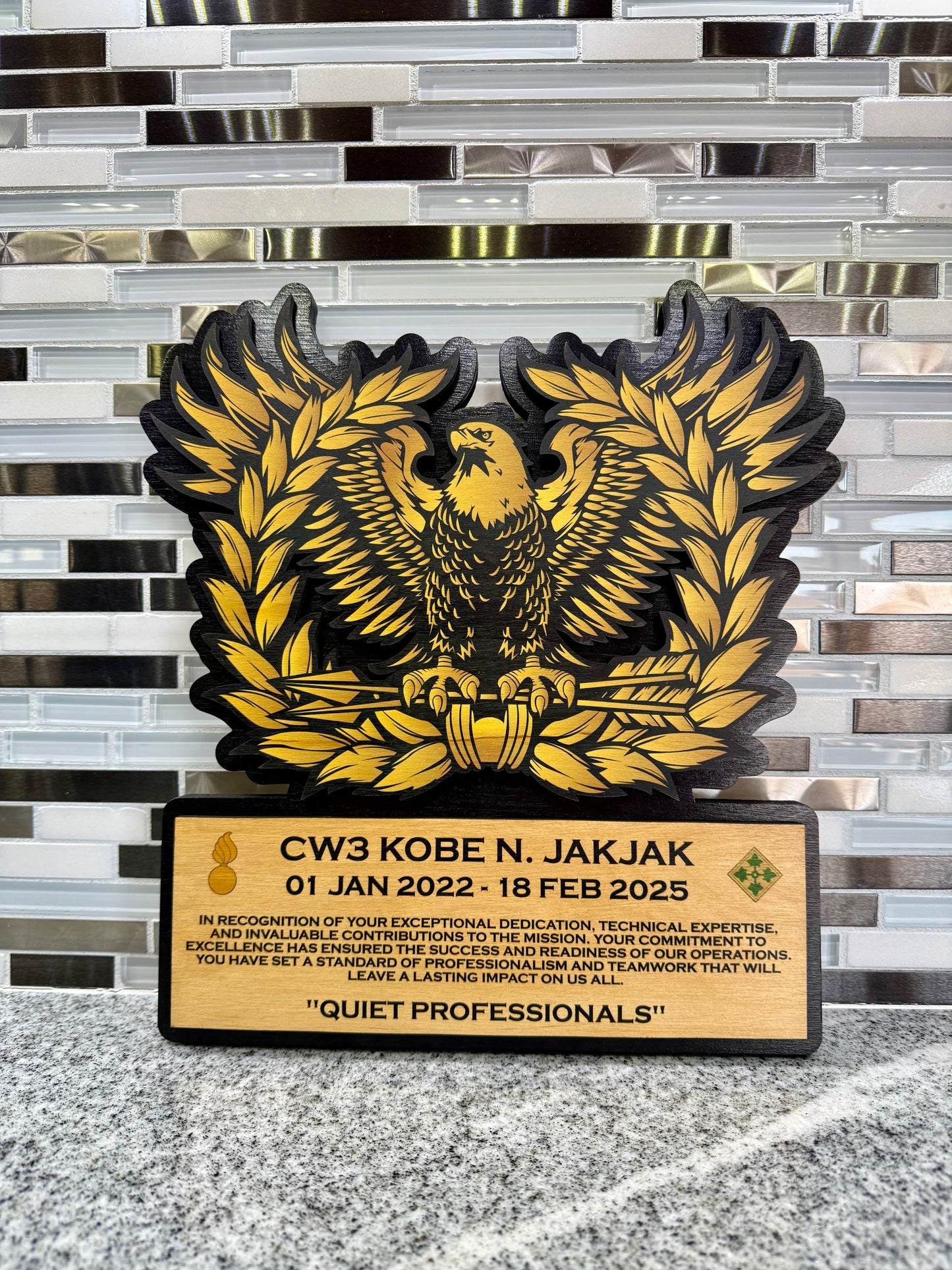 Full Color Eagle Rising Plaque