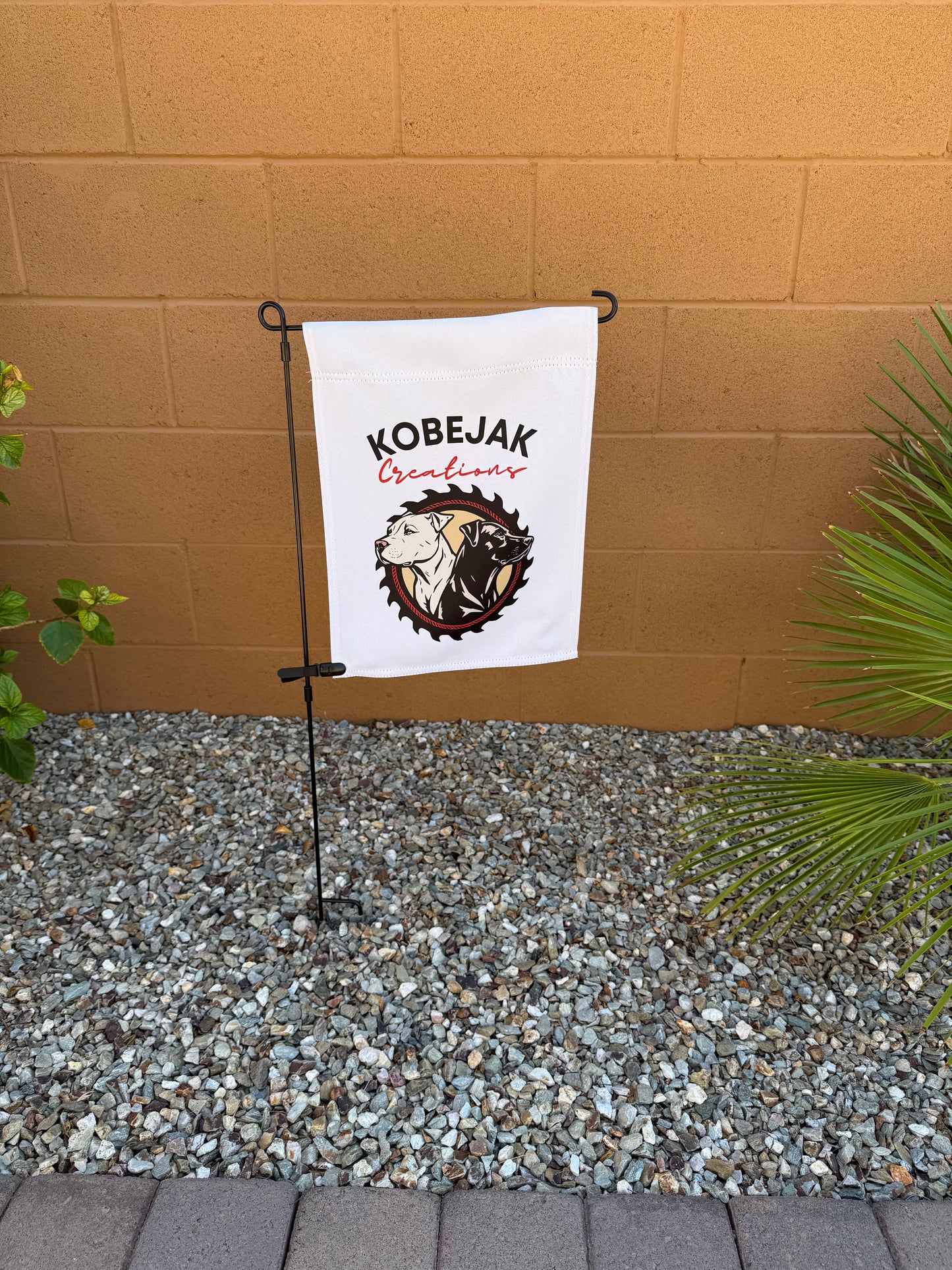 Customizable White Garden Flag