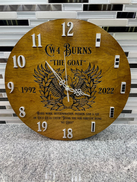 Wooden Laser-Engraved Clock